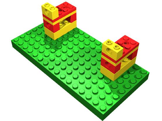 Put a 2x4 brick tw studs ver n an 8x16 building brick.