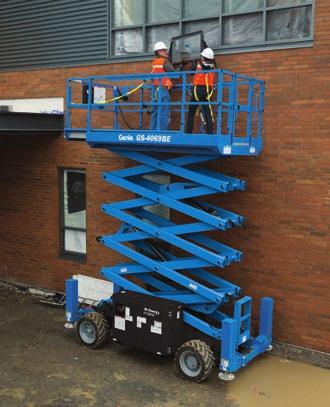 Bi-energy for true start to finish performance The versatile Genie BE series, GS -2669 BE, GS-3369 BE and GS-4069 BE, completes the line of 69-in (1.75 m) RT and DC scissor lifts.