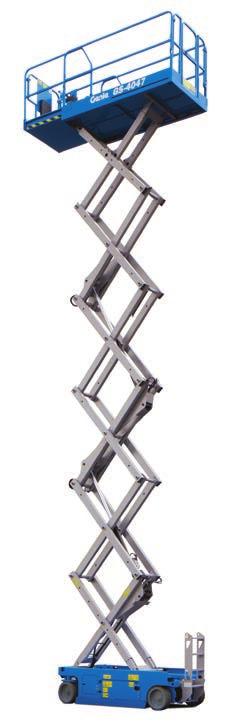 Designed to Meet Indoor Worksite Demands The Genie GS -4047 self-propelled electric scissor lift is purpose-built to meet the demands of tightly packed, high-rise indoor spaces found in modern