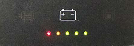 On- board battery charger: The battery discharge indicator lights will ripple back and forth during the charging cycle.