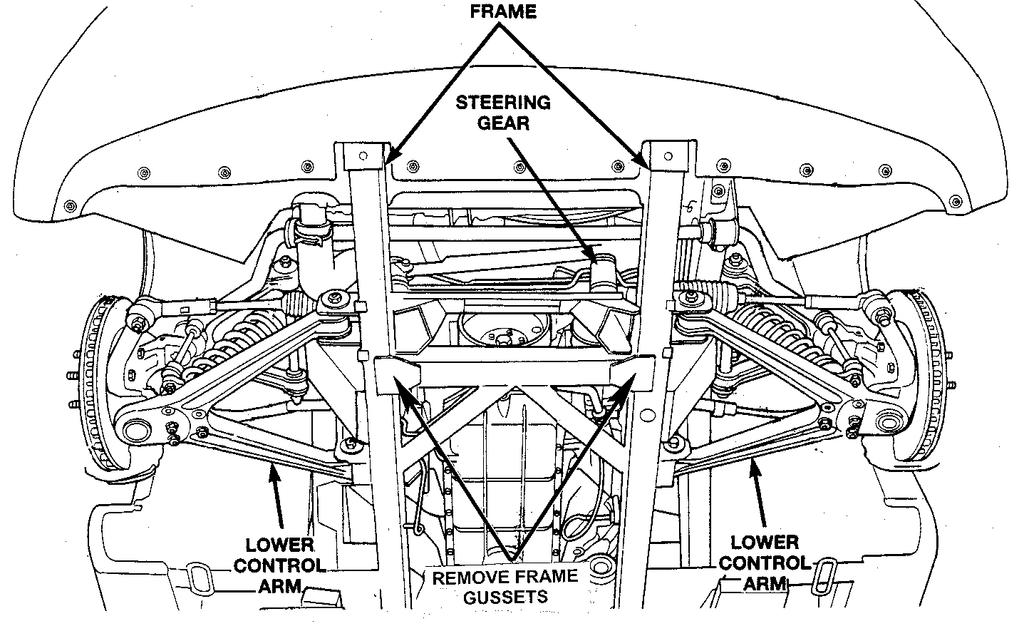 Safety Recall No. 998 -- Steering and Differential Frame Repair Page 14 D. Install Frame Gussets Figure 10 Bottom View 1.