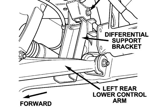 If removed, install the right and left axle shafts to the wheel flanges. Tighten the U-joint straps at the wheel flange to 27 ft. lbs. (36 N m). 12.