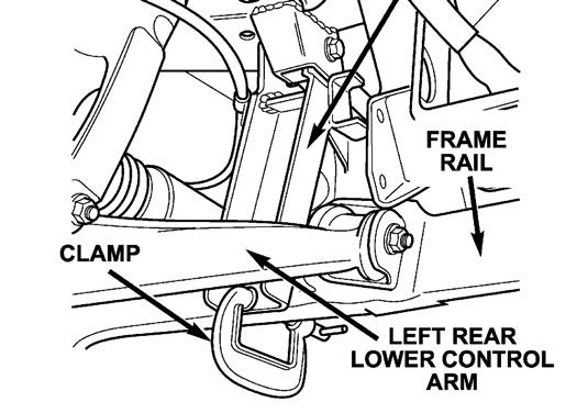 Remove the left side differential mounting bolt and install the differential support bracket (Figure 42).