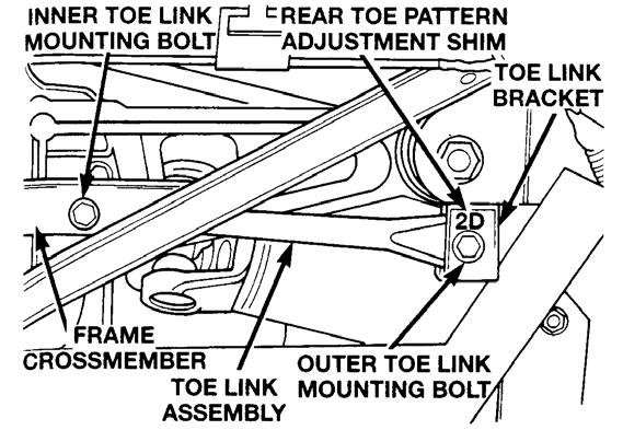 Safety Recall No. 998 -- Steering and Differential Frame Repair Page 49 M. Install Differential (Continued) 40. If previously removed, install the right and left toe links.