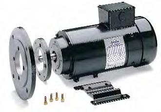 A unique modular approach for IEC 71 frame and larger allows the motor to be field modified to B3 rigid base mounted construction, B5 flange mounted or B14 face mounted construction using conversion