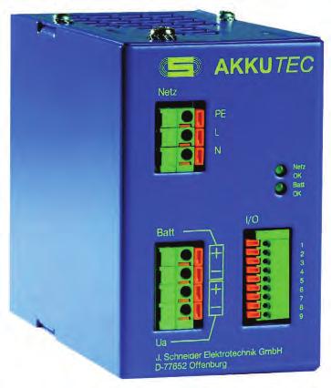 AKKUTEC2403DC AKKUTEC Specifications BATTERY BUFFER MODULES DC Input Battery charger with I/U-charging characteristics Battery management by micro-controller Battery voltage tracking of the charging
