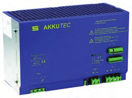 AKKUTEC Specifications AKKUTEC2440 Primary switched power supply with I/U-charging characteristics Active power factor correction (PFC) Battery management by micro-controller Battery voltage tracking
