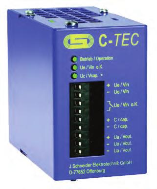 C-TEC203- C-TEC Specifications CAPACITOR TECHNOLOGIES Maintenance-free due to durable ultra capacitors Reduces wiring time due to integrated energy storage Microcontroller based charging and