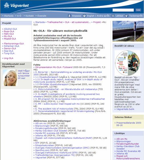 Motorcykelsäkerhet litteraturstudie & metaanalys (TÖI, 2003),!!"-.