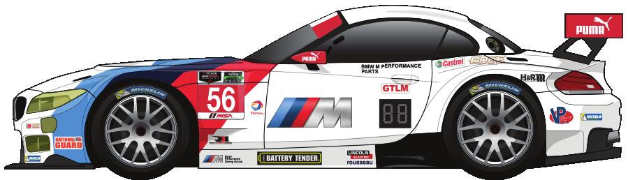 Müller John Edwards White body and windshield Strip BMW Team RLL 62 BMW Z4 GTE