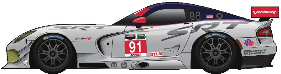 Strip & Rear wing Porsche North America 912 Marc Goossens Black windshield