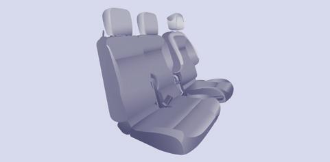 Seats 76 Multi-Flex bench seat Centre seat This is fitted with a 3-point seat belt with the seat belt upper anchorage on the load retaining