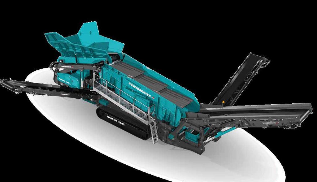 WARRIOR 30 31 WARRIOR 2400 Specially designed for large scale operations in the quarrying and mining sectors, the Powerscreen Warrior 2400 is capable of handling larger feed sizes and throughputs.