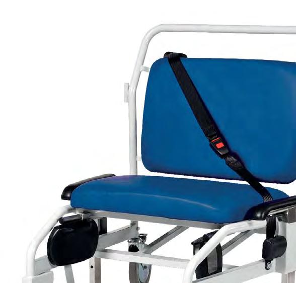 Bariatric Equipment BS 5852:2006 380kg Portering Chair - Bariatric, Rear Steer, Sliding Foot Rest G/500/RS/VSD Shown with G/CLS/500 capacity 380kg Seamless & contoured upholstery using fl ame
