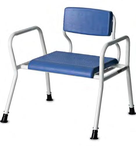 Bariatric Equipment Bariatric Shower / Commode Chairs Seat height adjustable 420-550mm Long armrests to assist access Open back to