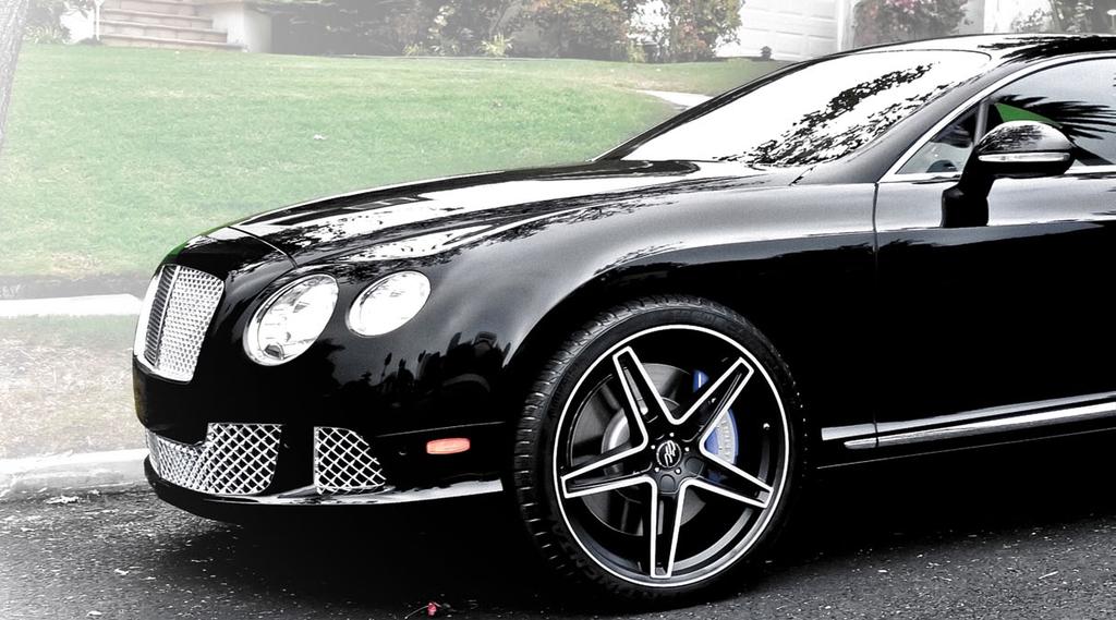 Bentley Continental GT with 22 c881 in matte black/machined c881 With its clean, modern lines and concave design, the c881 is a striking complement to any sedan, sports car or