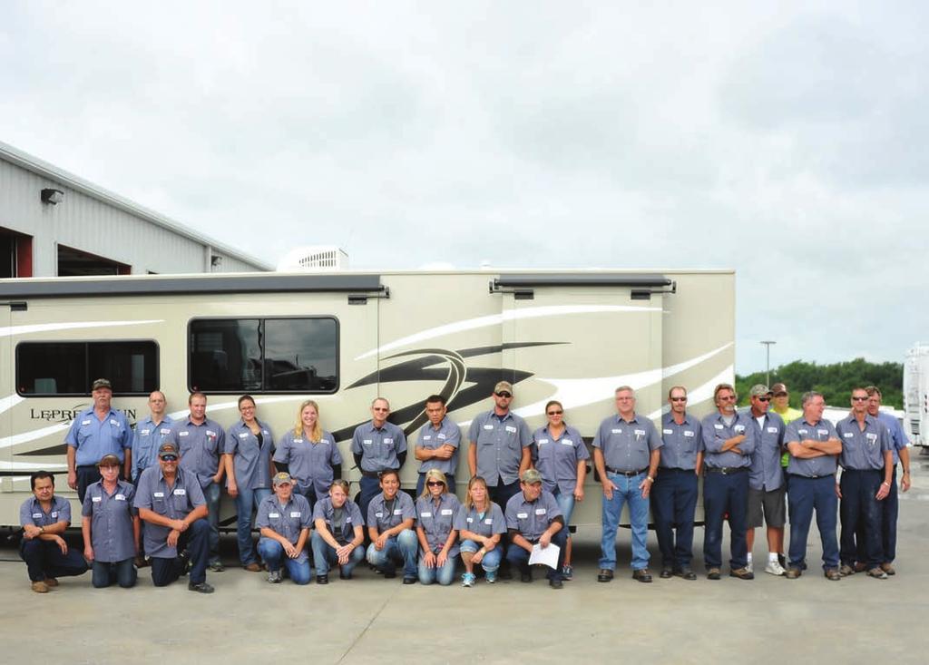 Olathe Ford RV Center s service team includes a trio of service advisors and 17 technicians. Of its technicians, five are certified techs and three are master certified techs.