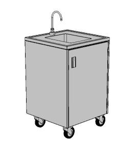 Mobility Mobile Sink Cabinets MOBILITY Mobile Sink Cabinets Flush Handle Jerry Cans 24 wide and wider Pump Charger Battery 24 Side View Automatic Faucet Optional Manual Eye Wash 10" 39" Flush Handle