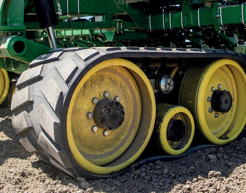 REDUCES COMPACTION ZONES FOR IMPROVED PERFORMANCE The Camso Trailed Track System increases the performance of high capacity AG application equipment.