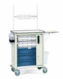 Procedure/Supply Carts: Plenty of room Each catheter rack slide includes prongs, side label clips, and front