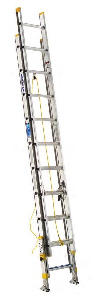ALUMINUMEXTENSION LADDERS D1800-2EQ 250lbs. STYLE: Extension with Integrated Leveling Exclusive Alflo rung joint means Twist-Proof performance Lightweight aluminum TYPE I D1300-2 250lbs.
