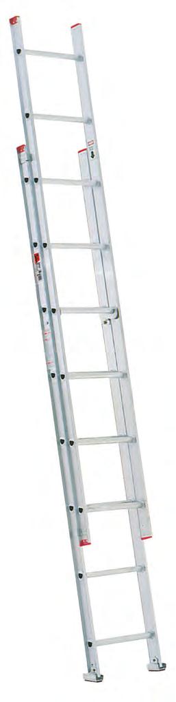 ALUMINUMEXTENSION LADDERS D1100-2 200lbs. STYLE: D-Rung Extension Exclusive Alflo rung joint means Twist-Proof performance Mar-resistant end caps Smooth operating pulley TYPE III D716-2MODEL 200lbs.