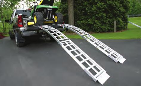 RAMPS FOLDING ARCHED RAMPS MODEL R522 ARCHED FOR BOTH HIGH AND LOW CLEARANCE VEHICLES Folds and locks for easy transporting Center rail and transition plate for smooth loading Multi-purpose - Ideal