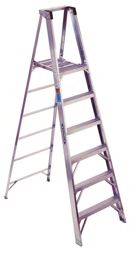 ALUMINUMSTEPLADDERS T370 300lbs. PER SIDE STYLE: Multi-Use Twin Stepladder Large aluminum extruded top TYPE IA P370 300lbs.