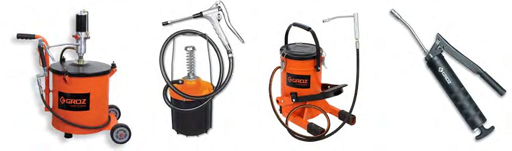 12 GREASING EQUIPMENT Greasing Equipment We offer a large range of GROZ greasing equipment for general purpose lubrication across all sorts of applications.