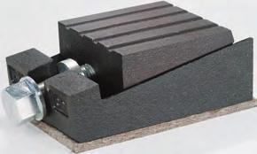 Lower surface of wedge is specially contoured to float laterally within concave base unit, automatically compensating for uneven floor conditions up to 5 degrees of slope.