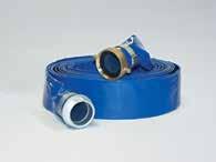 water hose / accessories PVC lay flat DISCHARGE hose (BLUE) assemblies cpld. m x f alum short shank w/band-it clamps good 98138010 1-1/2" x 25' 4.2# 98138040 2" x 25' 5.3# 98138060 3" x 25' 10.