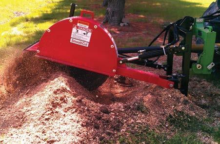SmoothCut TM Stump Grinders Economical and efficient PTO powered stump grinders make stump removal fast and easy. Operator easily controls the grinder from the comfort of the tractor seat.