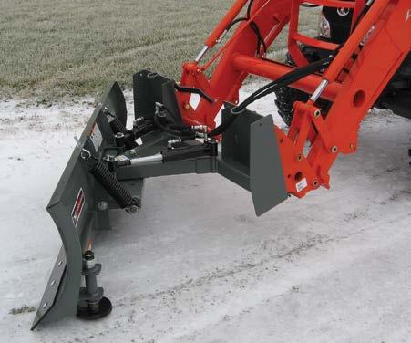 SBFL models offer interfacing brackets for most tractor front loaders. SBC models easily install on compact tractors by clamping onto the bucket for fast snow removal.