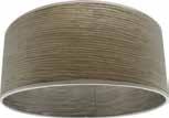 Drum profile Materials and textures available: silk type, cork, wood, and linen type Shape Material Finish Case Compatible for 11" traditional ceiling luminaires 6681 LED/CL11/SHADE/RND/WHITE/STD