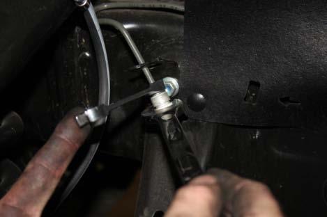 Reinstall brake line bracket to new spindle, you may need to