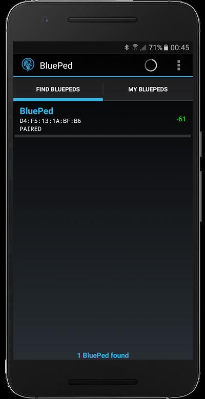 3. BLUEPED APP FOR ANDROID The application requires Android version 5.1 or higher. 3.1 Home screen - SEARCH The app will search for BLUEPEDs right after its launch.
