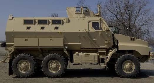 The RG33 and RG33L MRAP vehicles are armored vehicles with a blast resistant V shaped underbody designed to protect the crew from mine blasts, fragments and direct fire weapons.