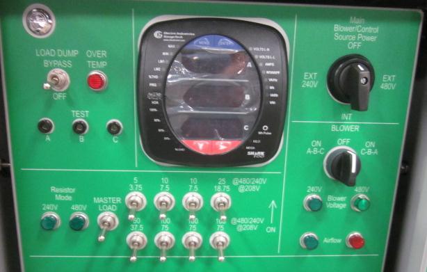 Figure 3. Switch Panel b) Startup 1. Turn the MAIN on/off power switch to the correct voltage position. To operate the blower with external 480V power turn the main switch to 480V Ext.