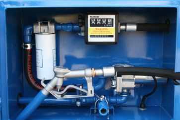 station with aviation approved filter, meter, hose, hose connector and
