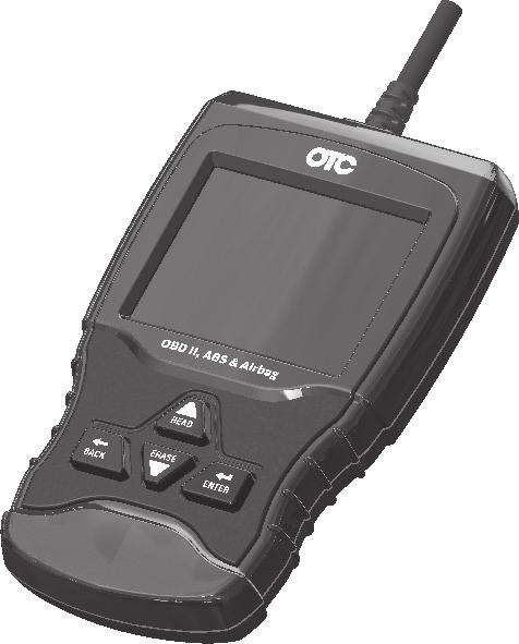 en 10 User guide OTC 3209 OBDII, ABS & Airbag Scan Tool 4 Using the Scan Tool 4.2 Specifications 4.