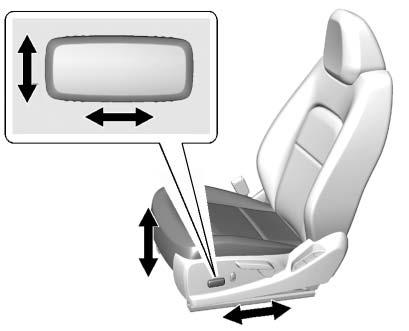 2. Slide the seat to the desired position and release the handle. 3. Try to move the seat back and forth to be sure the seat is locked in place. Power Seat Adjustment To adjust the seat, if equipped:.