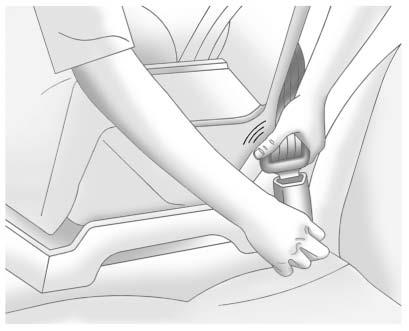 3-58 Seats and Restraints Do not secure a child seat in a position without a top tether anchor if a national or local law requires that the top tether be anchored, or if the instructions that come