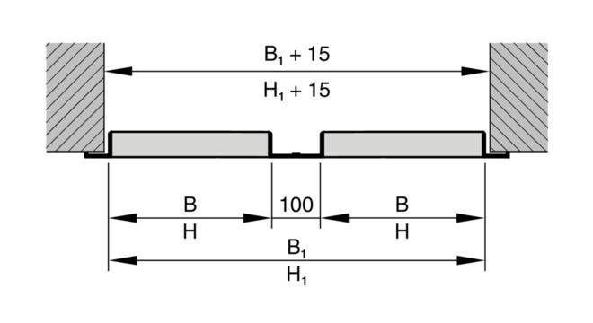 Illustration shows width subdivided Horizontal runs of WG-B-AL BASIC