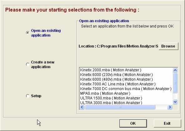 3. A selection screen will open: This list depends on what you have on your computer as well as what location is pointed to as defined above. 4.