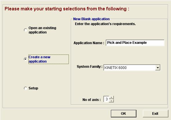 9. Change the default units to U.S./English and select OK to save and exit. Creating an New Application 10. Select the Create a new application radio button.