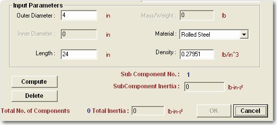 29. Enter an Outer Diameter of 4 and a Length of 24. Finally, use the drop-down menu to select Rolled Steel for your Material. 30.