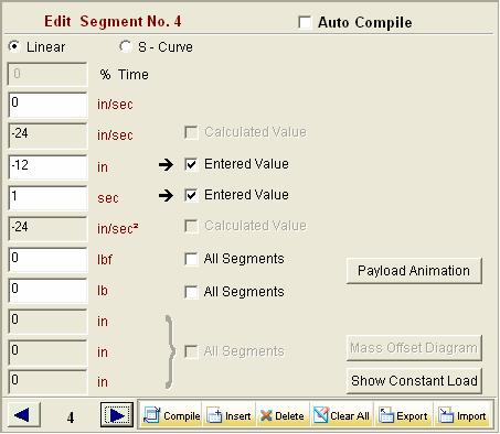 14. In segment 4, uncheck the box for Distance and check Final Velocity.