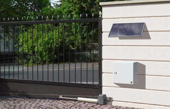 Hinged gate operator RotaMatic Akku RotaMatic battery With proven Hörmann technology Gate leaf width: max. 2500 mm Gate leaf height: max. 2000 mm Weight: max.