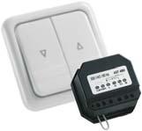 push button while you are away on holiday Recessed radio transmitter For two functions, in conjunction with