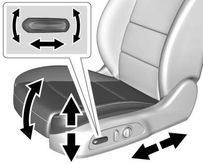 Seat Height Adjuster Seats and Restraints 61 Power Seat Adjustment To adjust the seat position: 1. Pull the handle at the front of the seat cushion to unlock it.